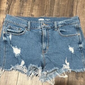 Old Navy Blue Distressed Jean Shorts